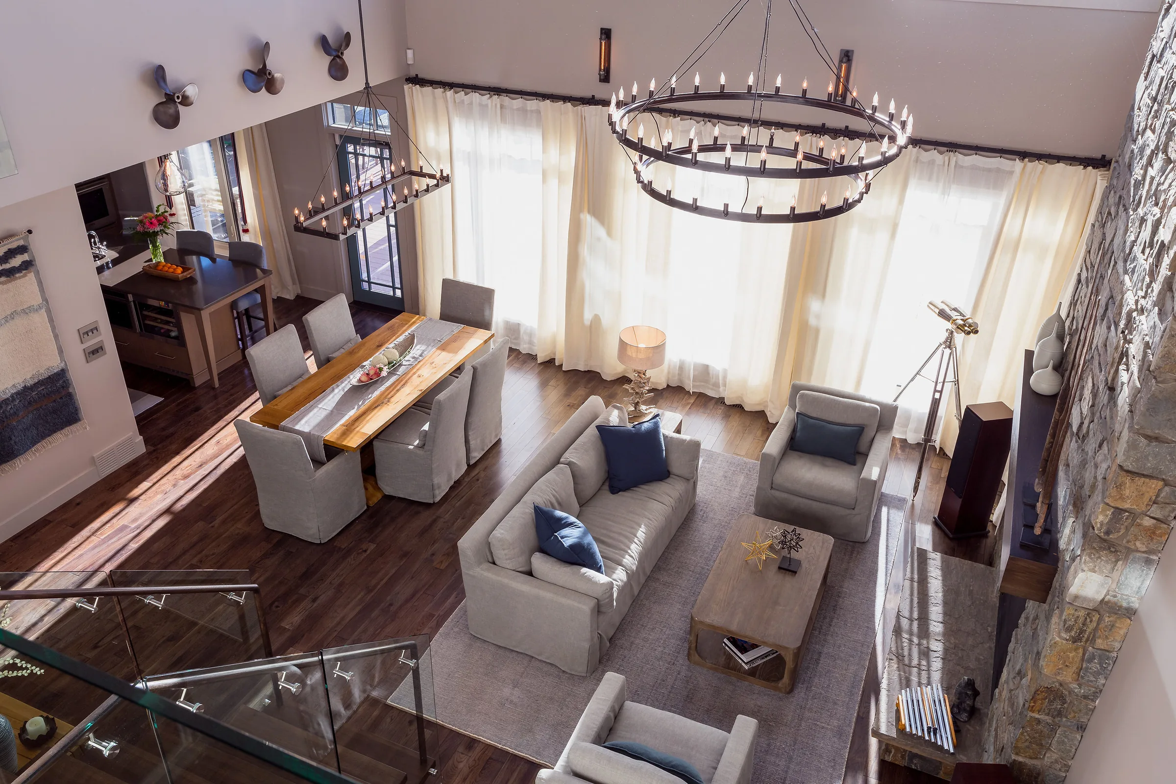 Lake House great room — bespoke residence by Shantam Interiors